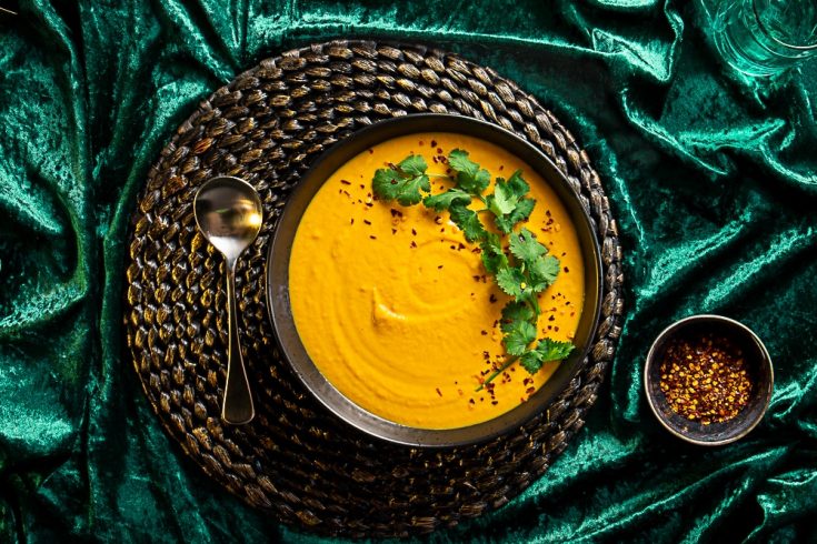 Carrot and Sweet Potato Soup with Coconut milk