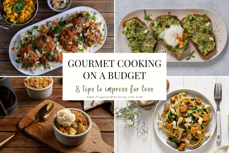 grid image of dishes - gourmet cooking on a budget feature