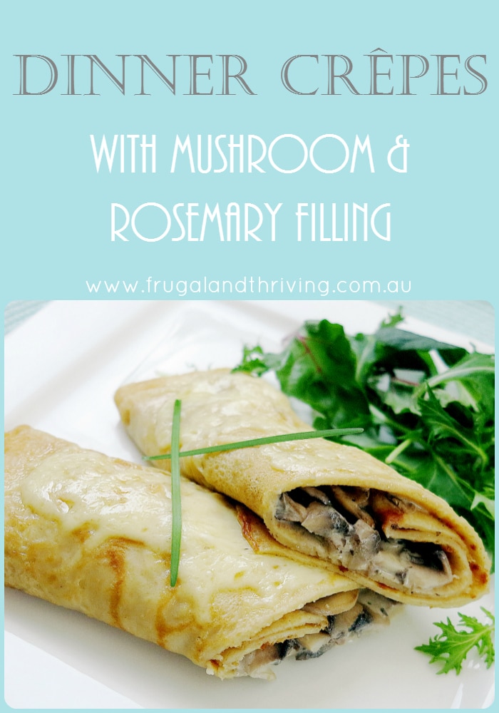 crepes with creamy mushroom and rosemary filling