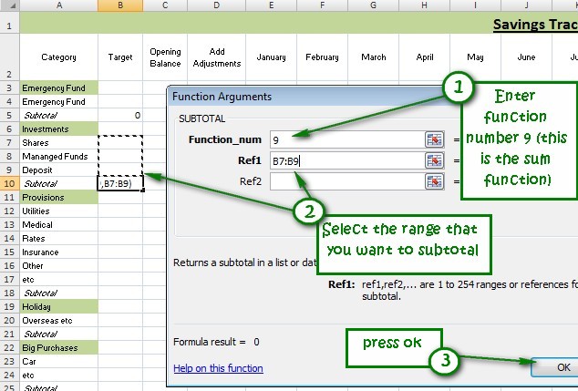 track your savings using excel