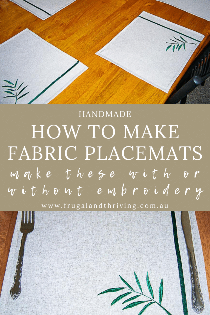 Tutorial Making Hand Embroidered Placemats