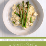 asparagus risotto on a budget pin