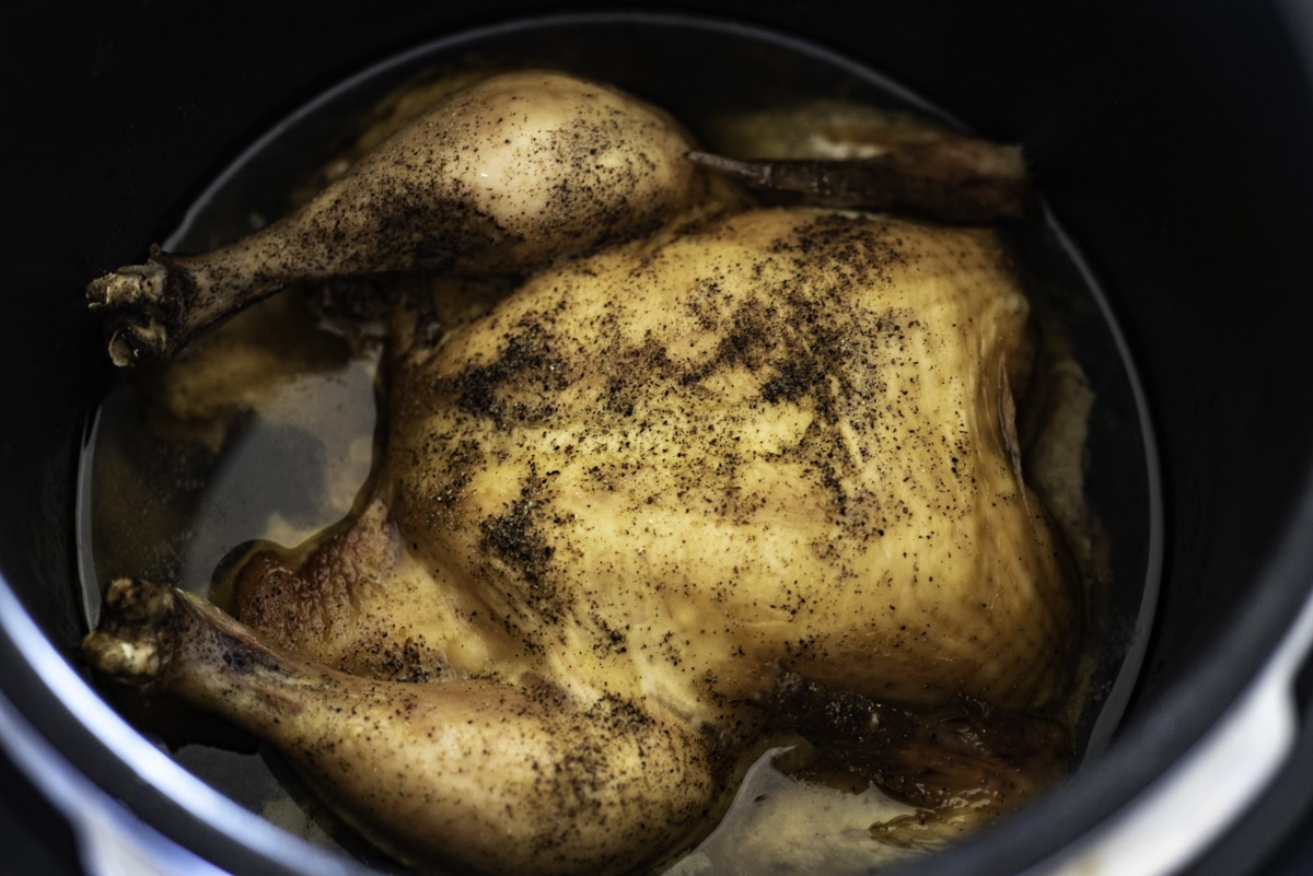 Easy Slow Cooker Whole Chicken and Slow Cooker Stock