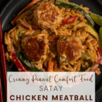 satay chicken meatball stir fry pinterest pin