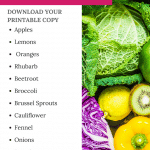 Winter Seasonal Fruit and vegetable guide download and print