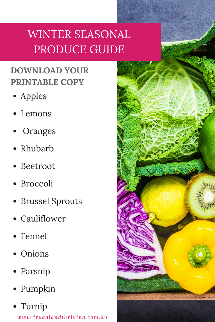 Printable Seasonal Fruit And Vegetable Chart