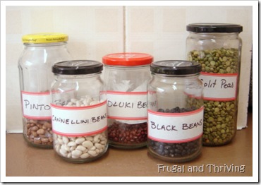 Storing dried beans