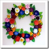 egg carton wreath finished