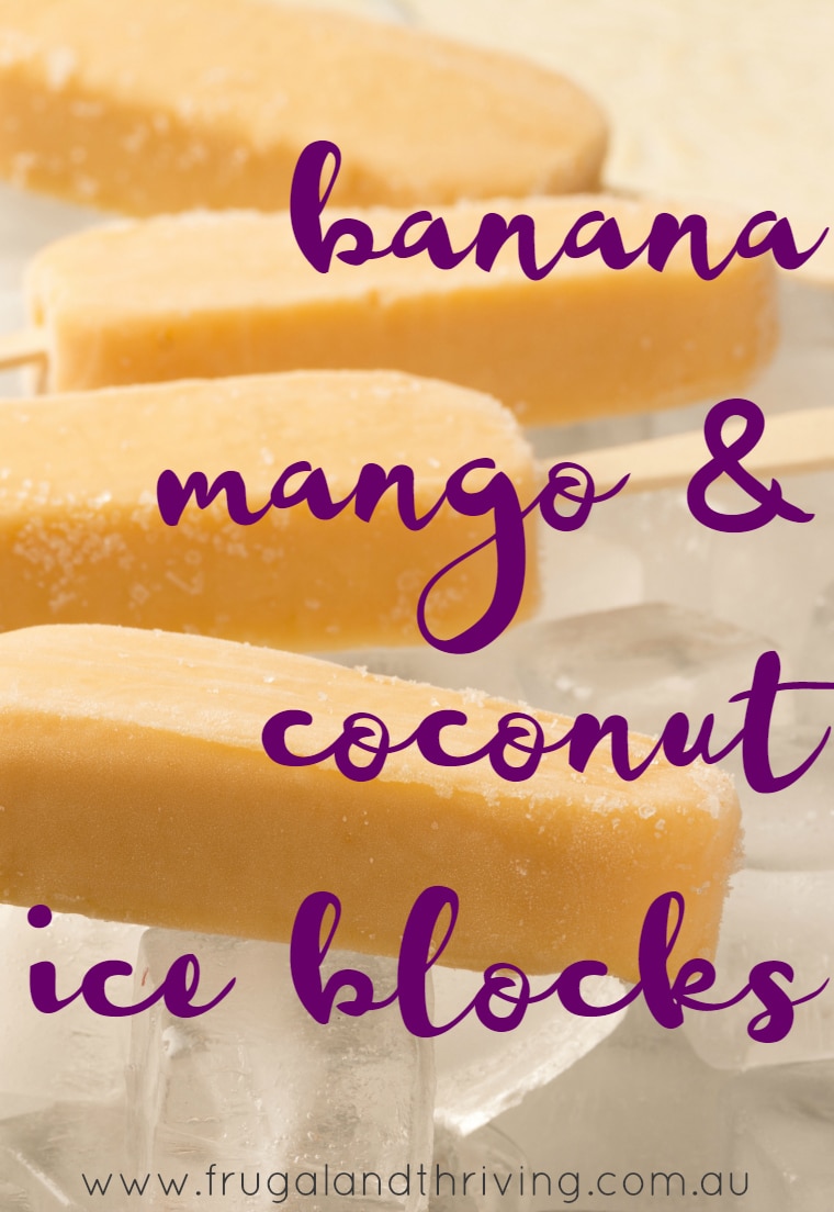 banana mango and coconut ice blocks