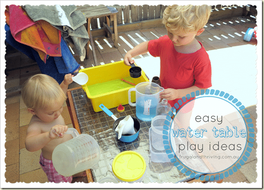 easy frugal water table play ideas