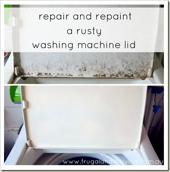 Repair and repaint a rusty washing machine lid