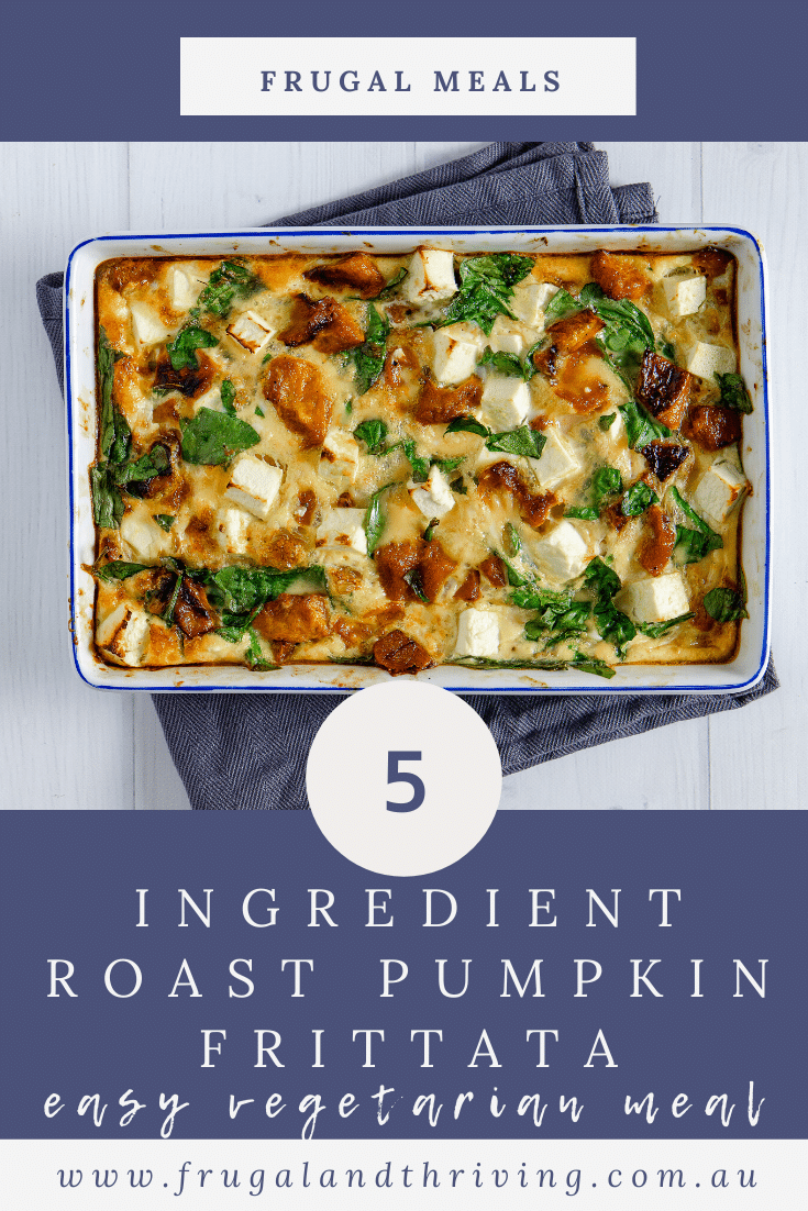 Simple 5 x5 Ingredient Roast Pumpkin Feta Frittata