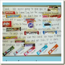 Candy bar letters from Bits of Everything | Frugal and Thriving Round Up