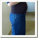 Maternity skirt from Jeans and t-shirt from Homemade by Jill | Frugal and Thriving