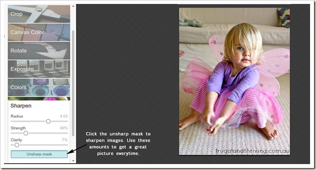 how to sharpen images in PickMonkey