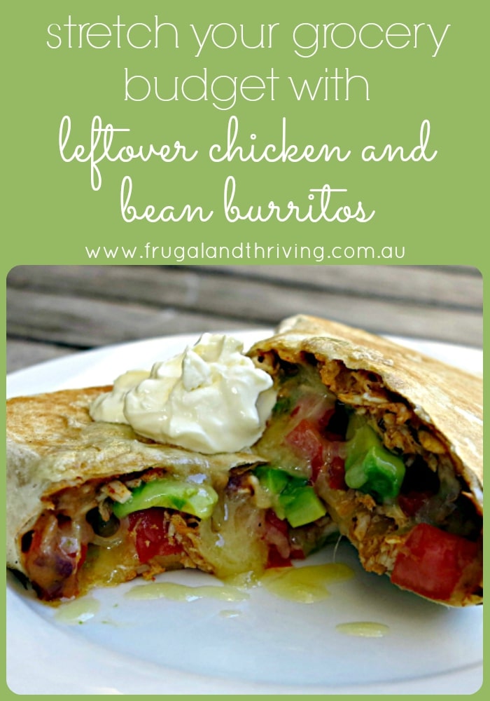 chicken and bean burritos