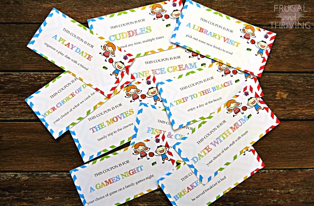 gift coupons for kids - free printable