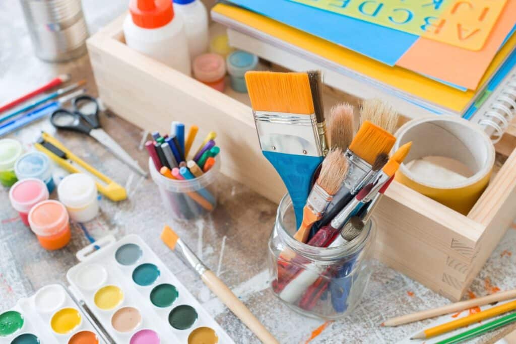 a selection of craft supplies for kids