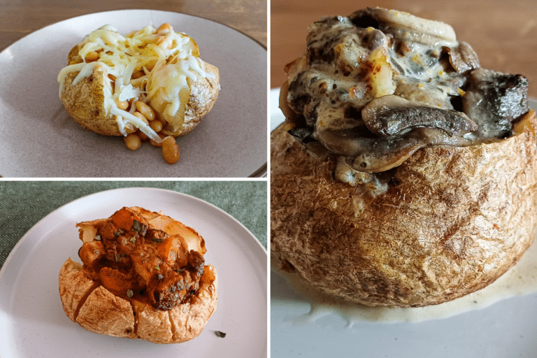 3 baked and stuffed jacket potato variations feature