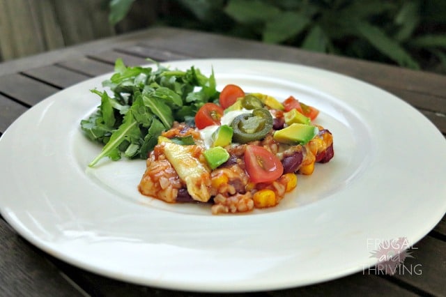 Budget meal: Beans and Rice Enchilada Casserole