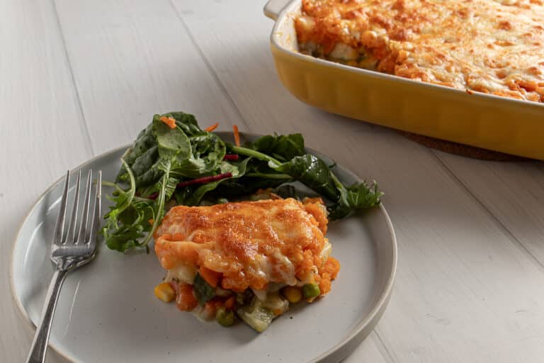 sweet potato topped vegetable pie