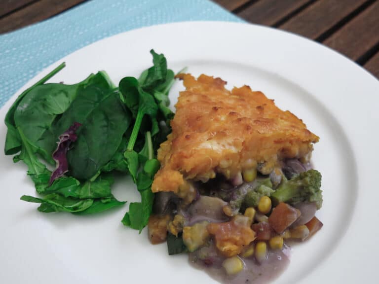 Sweet Potato Topped Vegetable Pie