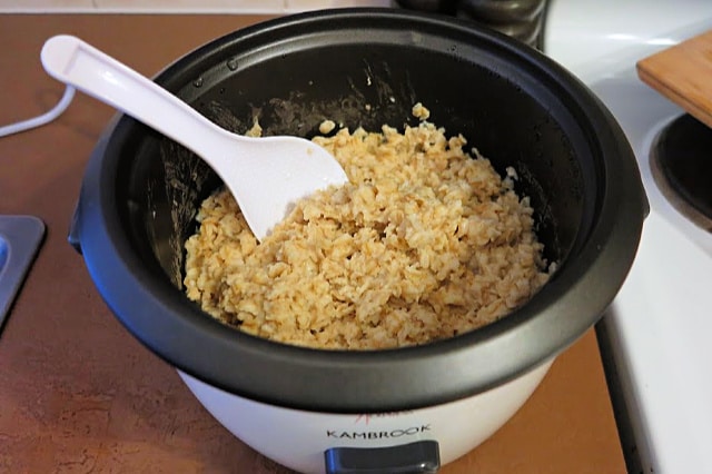 rice cooker oatmeal cooked