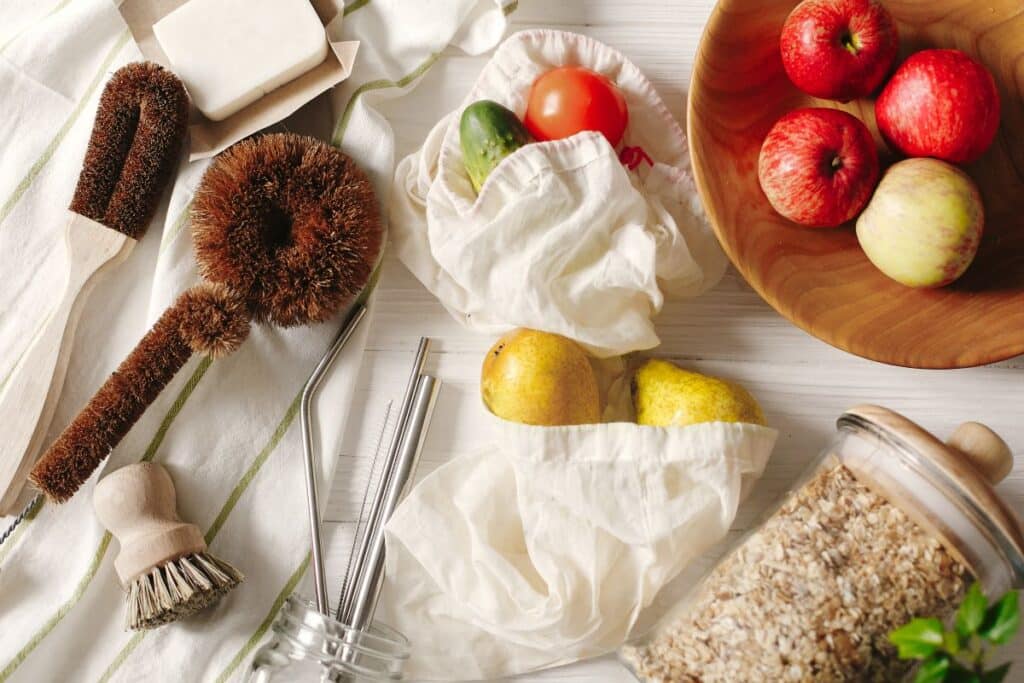 selection of eco-friendly kitchen items