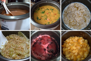 collage of foods to cook in the rice cooker other than rice