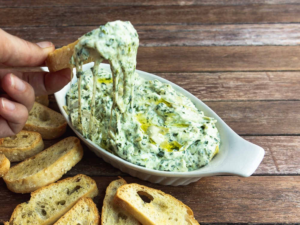 cheese spinach and artichoke dip