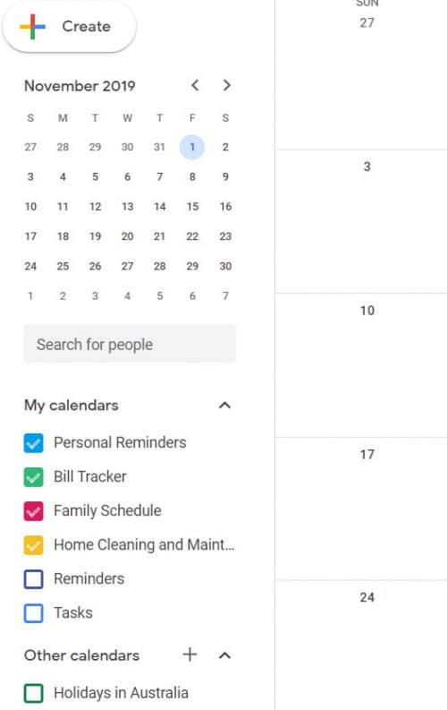 Google Calendar Cleaning Schedule and Home Maintenance Schedule