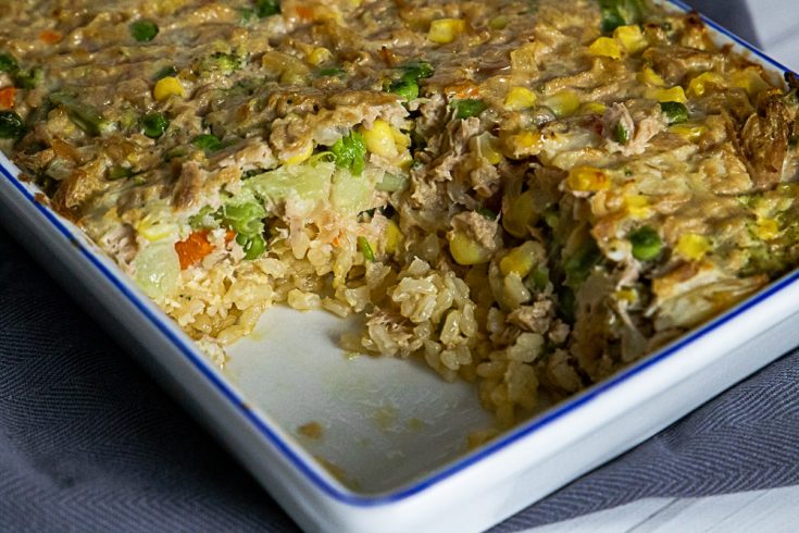 tuna and vegetable slice with rice