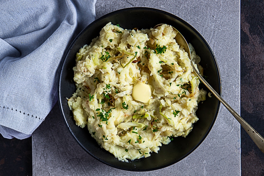 mashed potatoes and cabbage