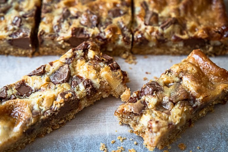 Condensed Milk Slice with Chocolate and Almonds