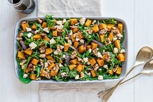 Roast Pumpkin and Feta Salad with Honey Balsamic Dressing