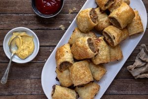 homemade sausage rolls with hidden vegetables