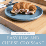 easy ham and cheese croissant pinterest pin