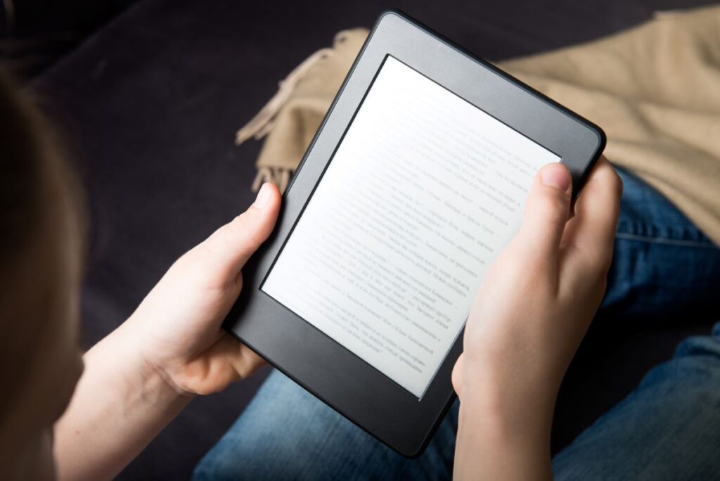 person reading eReader