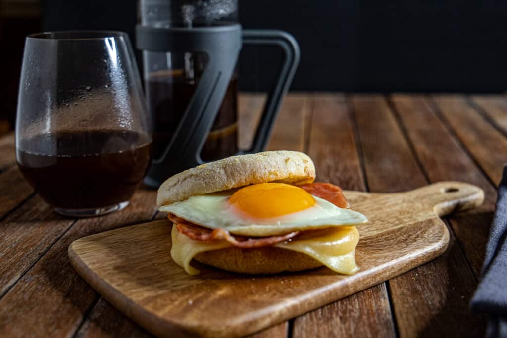 bacon and egg english muffin