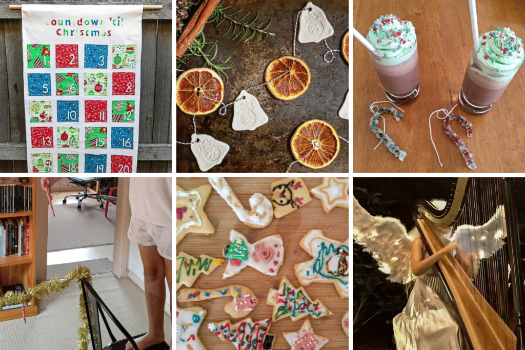 collage of fun advent calendar ideas