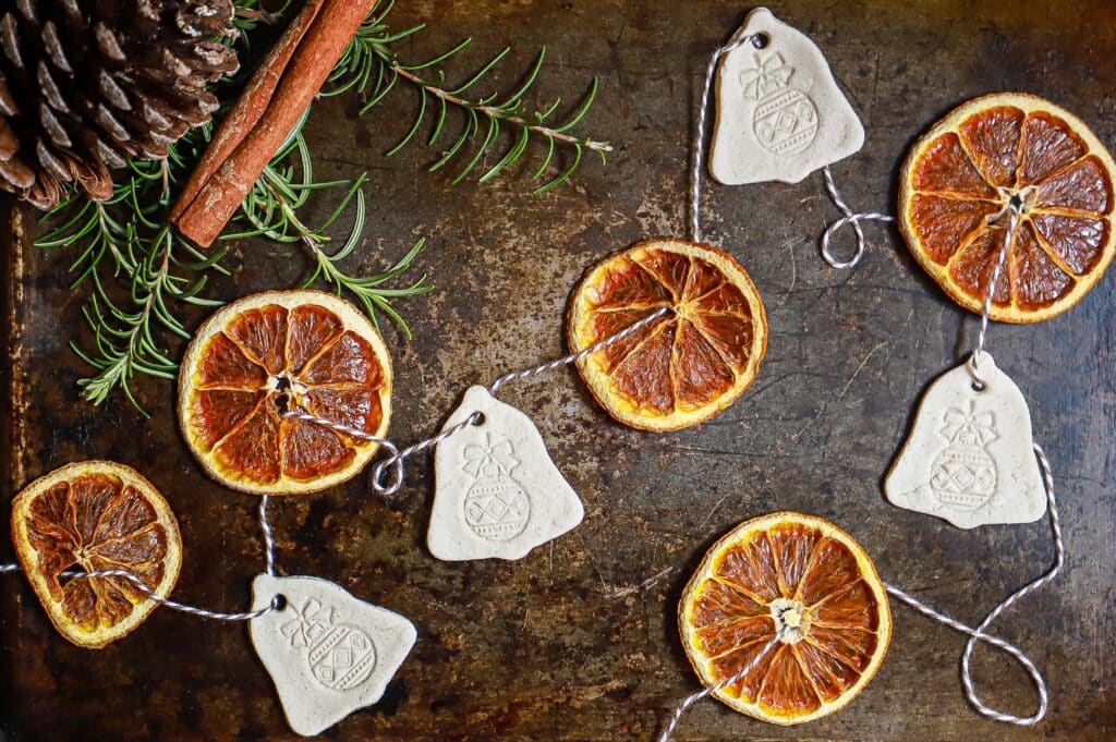 Orange and salt dough garland