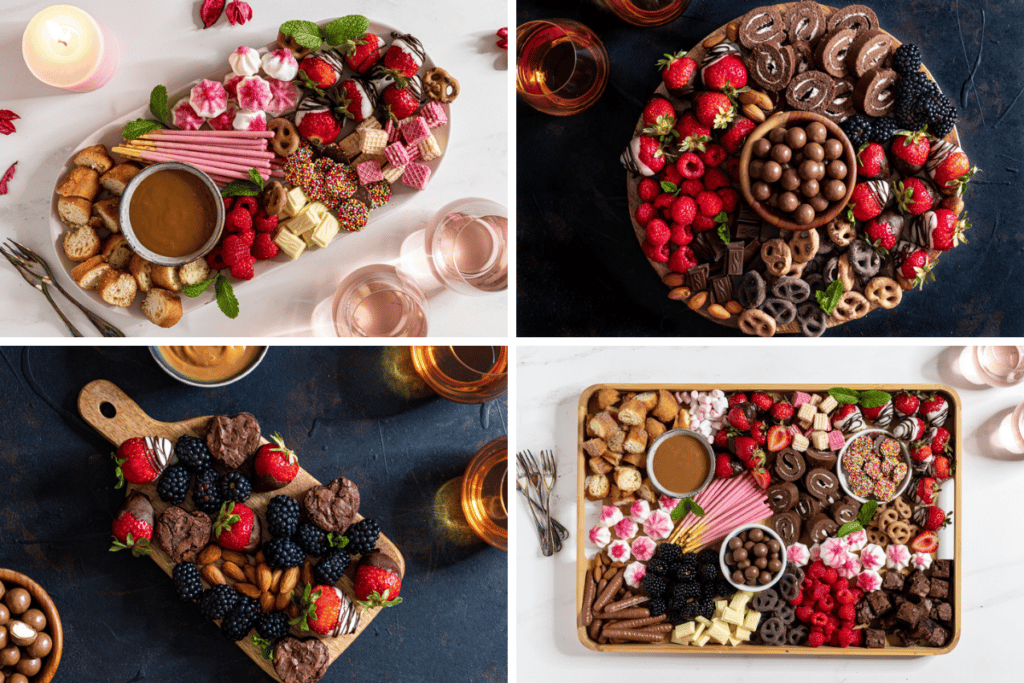 selection of dessert platters