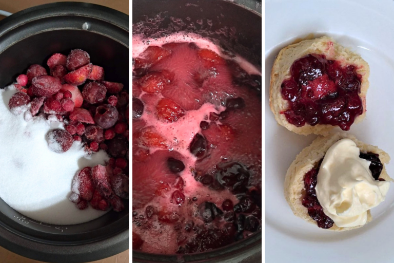 frozen berry jam in the rice cooker feature image