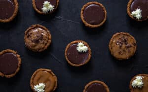 caramel and chocolate tarts