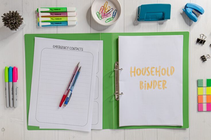 flatlay of household binder feature