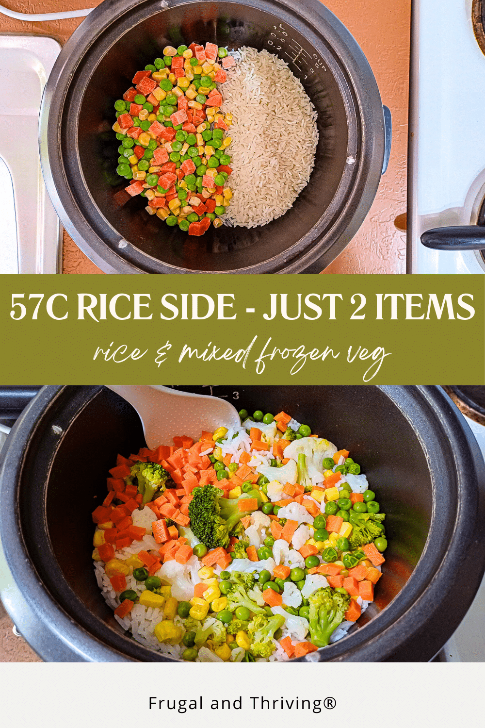 Budget-Friendly Rice and Frozen Vegetable Side (Just 57c Per Serve!)
