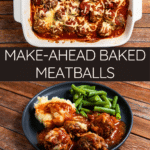 make ahead baked meatballs pin