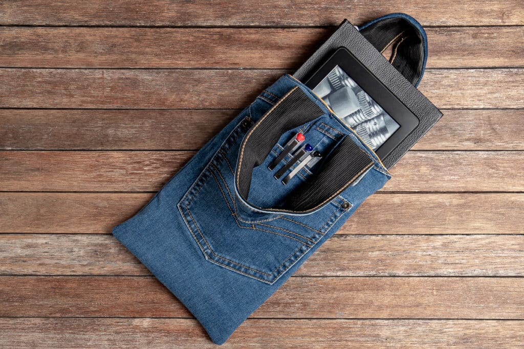 book bag from old jeans - upcycled project