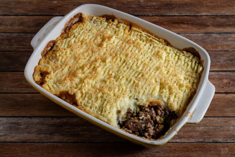 cottage pie with beef mince and lentils